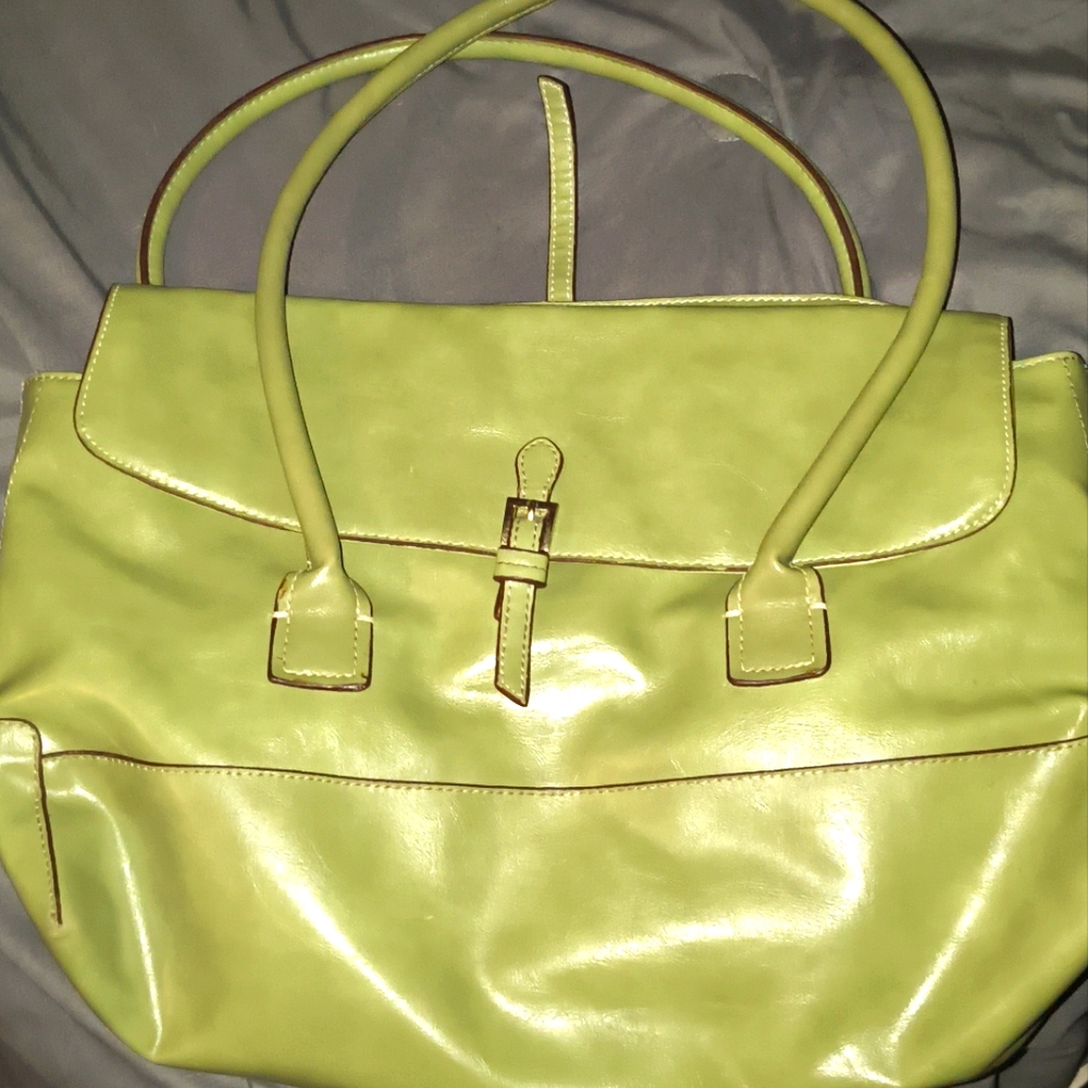VINTAGE LIZ CLAIBORNE LIME GREEN SHOULDER BAG
